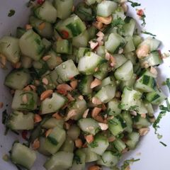 A picture of Cucumber cashew nut salsa.