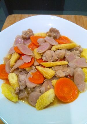 Foto resep Ayam & Sosis masak saos tiram