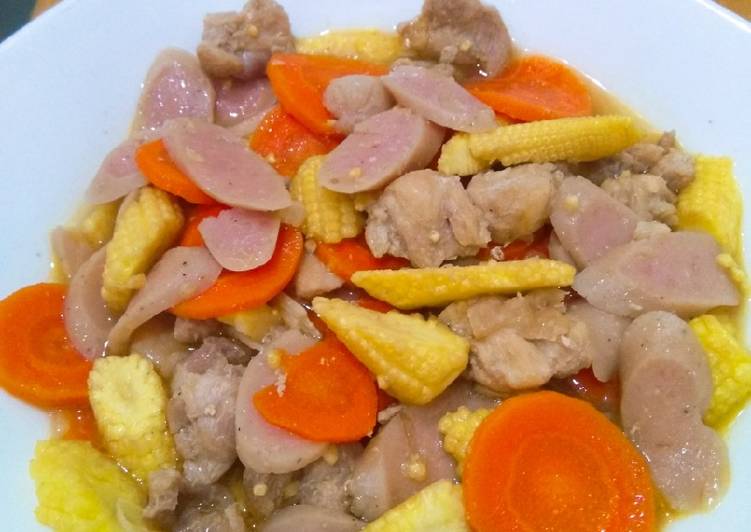 Ayam & Sosis masak saos tiram