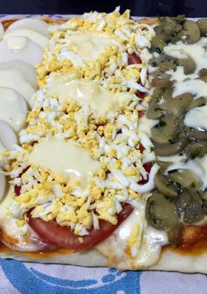Una foto de Pizza casera 🍕con todo