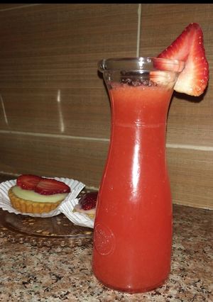 صورة لوصفة عصير الفراولة 🍓❤️