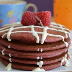 A picture of Red Velvet Pancakes.