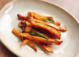 Hình của món Nấm đùi gà kho ớt xiêm xanh.