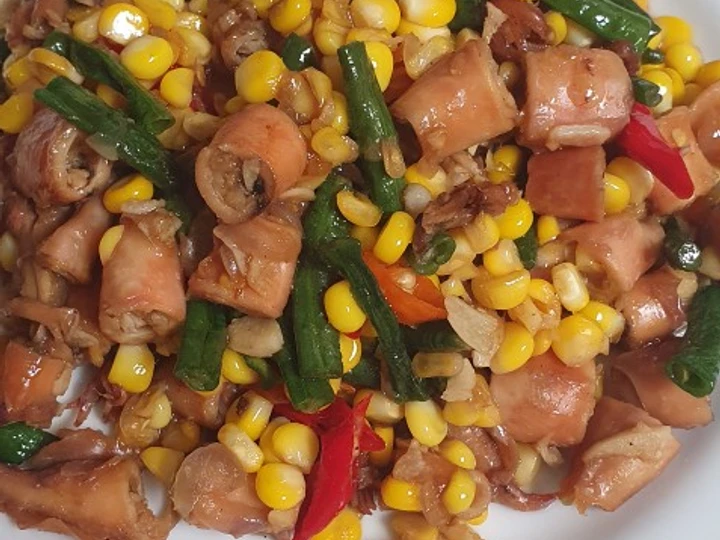 Langkah Gampang Membikin Resep  Tumis Cumi Asin Jagung Manis yang Bisa Manjain Lidah, Bisa Manjain Lidah