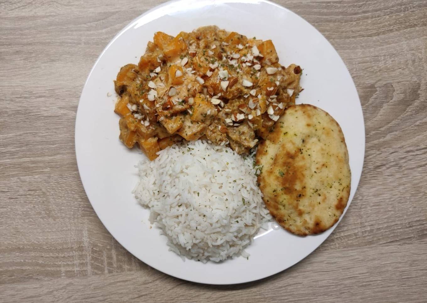 Butternut korma with mini naans