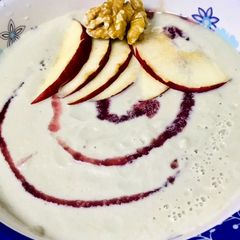 Apple walnuts smoothie bowl A picture of Apple walnuts smoothie bowl.