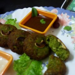 A picture of Hare bhare kabab.