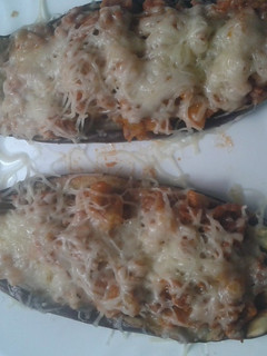 Una foto de Berenjenas rellenas de carne sin cebolla ni bechamel