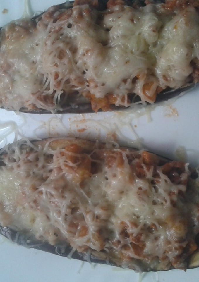 Una foto de Berenjenas rellenas de carne sin cebolla ni bechamel