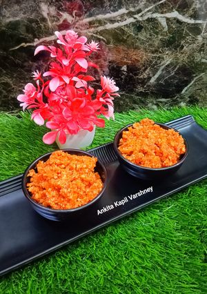 A picture of Gajar Ka Halwa with Khoya.