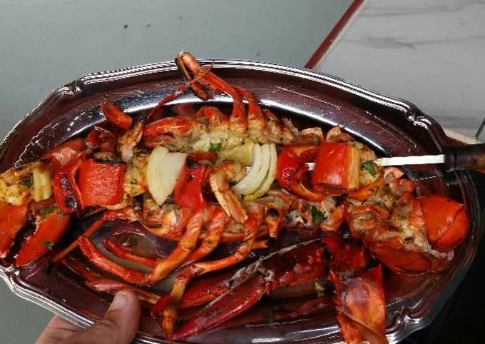 Grilled Lobster and Shrimp Kabob