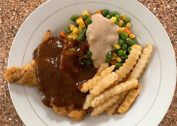 Anti Ribet, Buat Chicken Steak with BBQ sauce mudah dan praktis Bahan Sederhana