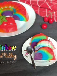 Foto resep Rainbow Bread Pudding
