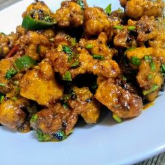 A picture of Cauliflower Manchurian with twist.
