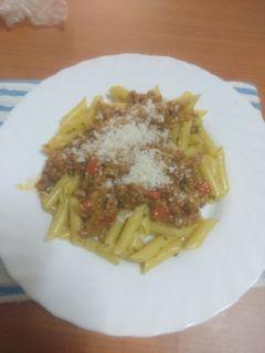 Una foto de Pasta a la boloñesa para estudiantes