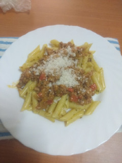 Una foto de Pasta a la boloñesa para estudiantes
