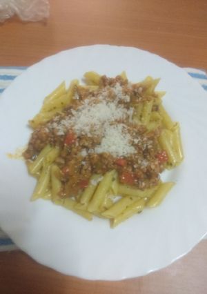 Una foto de Pasta a la boloñesa para estudiantes