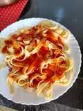 Spaghetti al salmón agridulce