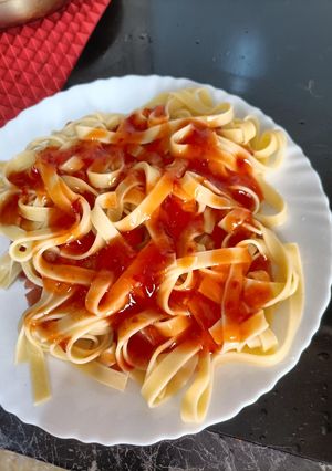 Una foto de Spaghetti al salmón agridulce