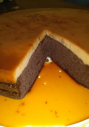 Una foto de Chocoflan o pastel imposible