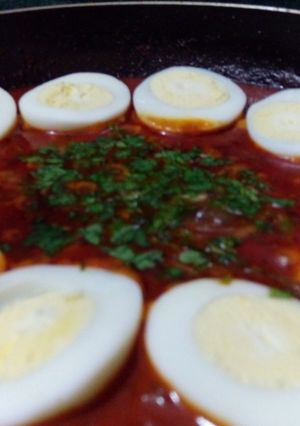 A picture of Egg saucy masala.