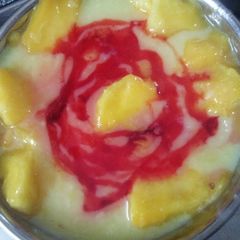 A picture of Mango custard pudding with Roohafja.