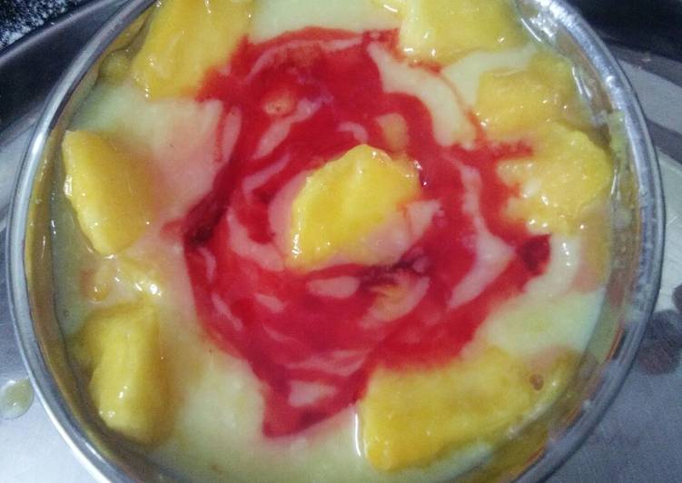 Steps to Prepare Perfect Mango custard pudding with Roohafja