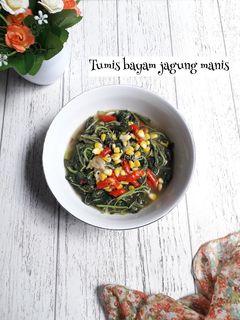 Foto resep Tumis bayam jagung manis