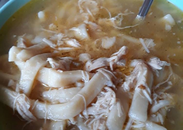 Homemade chicken noodle soup, with a kick.