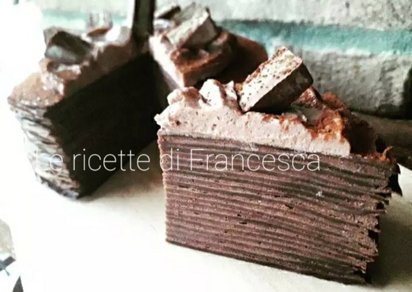 Cheese and Chocolate Pancake Cake (Mille Crêpes 😍🔝)