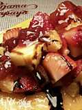 Pijama de papaya con fresas y naranjas