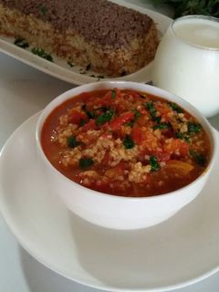 صورة لوصفة شوربه برغل بالطماطم (اكله كورديه)