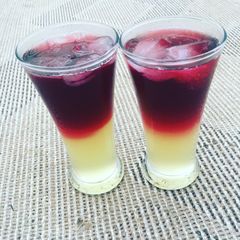 A picture of Pineapple and hibiscus lemonade.