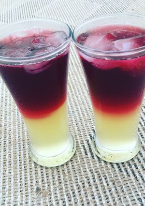 A picture of Pineapple and hibiscus lemonade.