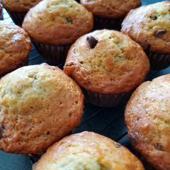 A picture of Chocolate Chip & Raisin Banana Muffins.