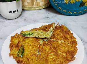 Gambar Telur Dadar Gebu Campur Kentang