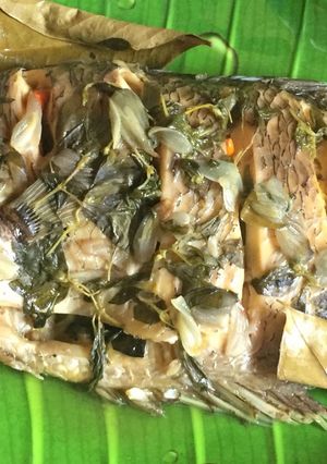 Foto resep Pepes ikan gurame daun kemangi