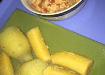 Easiest Way to Prepare Delicious Boiled potato and plantain and egg sauce