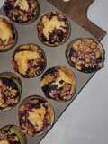 Muffins de arándanos con crumble de canela