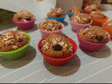 Muffins saludables con almendras y chips de chocolate