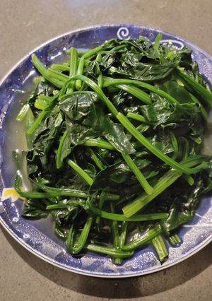 A picture of Sautéed Spinach with Ginger and Garlic.