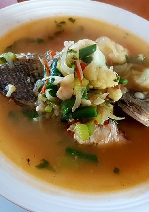 A picture of Fish n' Veggies Soup.