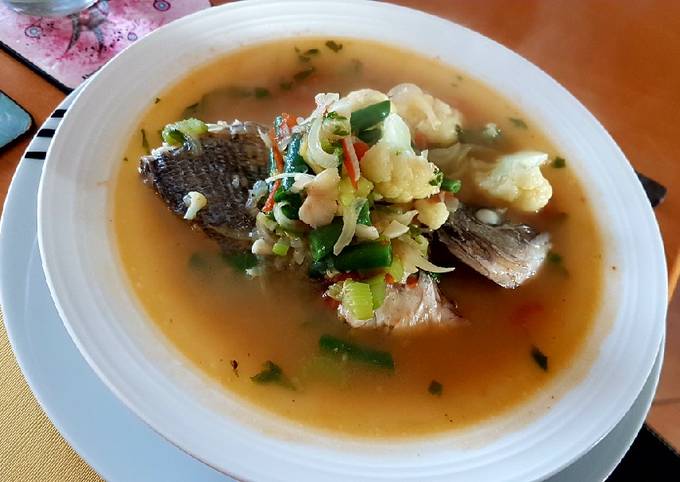 Recipe of Quick Fish n&#39; Veggies Soup