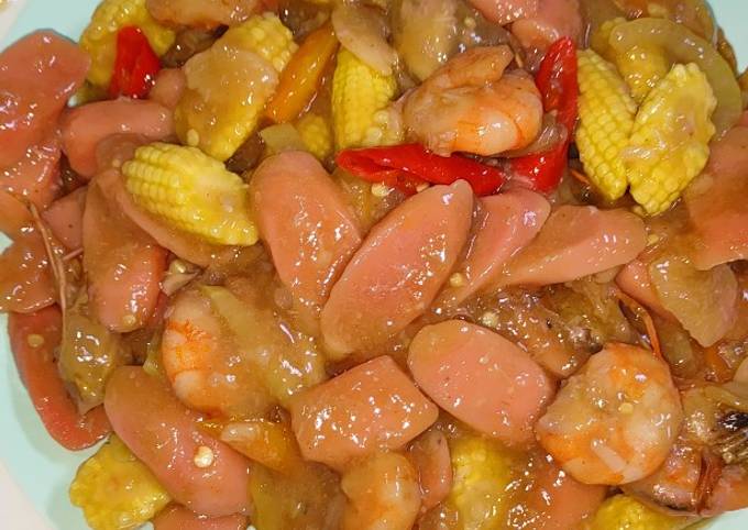 Cara membuat Tumis Udang Sosis Jagung Muda Cara membuat Tumis Udang Sosis Jagung Muda