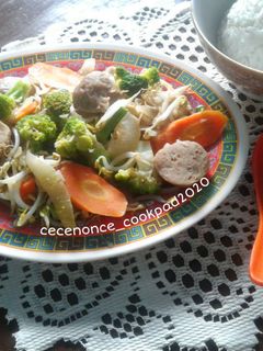 Foto resep Tumis Brokoli Wortel Toge +Bakso