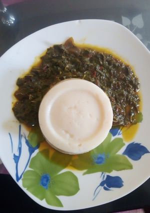 A picture of Semo with veggiesoup.