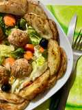 Polpette di tacchino e patate arrosto