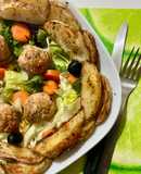 Polpette di tacchino e patate arrosto