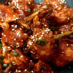 A picture of Chicken lollipops with honey glaze sauce😊.