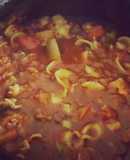 Guiso carrero en olla de hierro